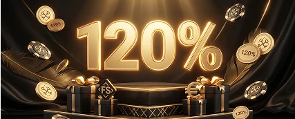 Alvynn 120 percent casino bonus promotion with gold design