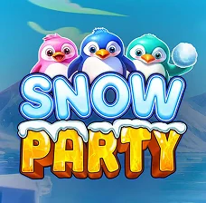 Alvynn Snow Party slot game with cartoon penguins